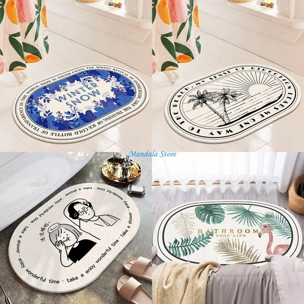 

U2JC Non-Slip Bath Mat Doormat Absorbent Carpets Entrance Mats Balcony Porch Area Rugs Living Room Bathroom Kitchen