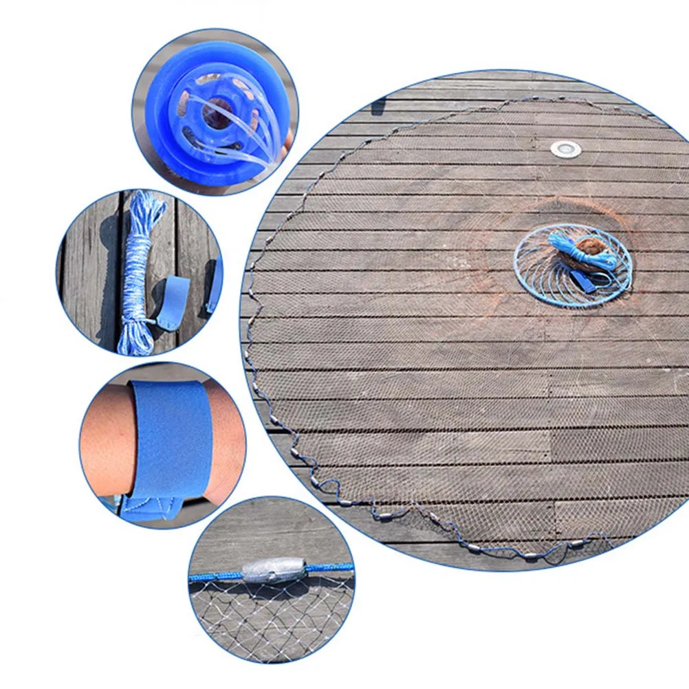 rede-telescopica-de-armadilha-de-malha-de-disco-voador-de-filamento-unico-240-pingente-de-aco-rede-de-pouso-de-pesca-portatil-para-camarao-lagosta-caranguejo