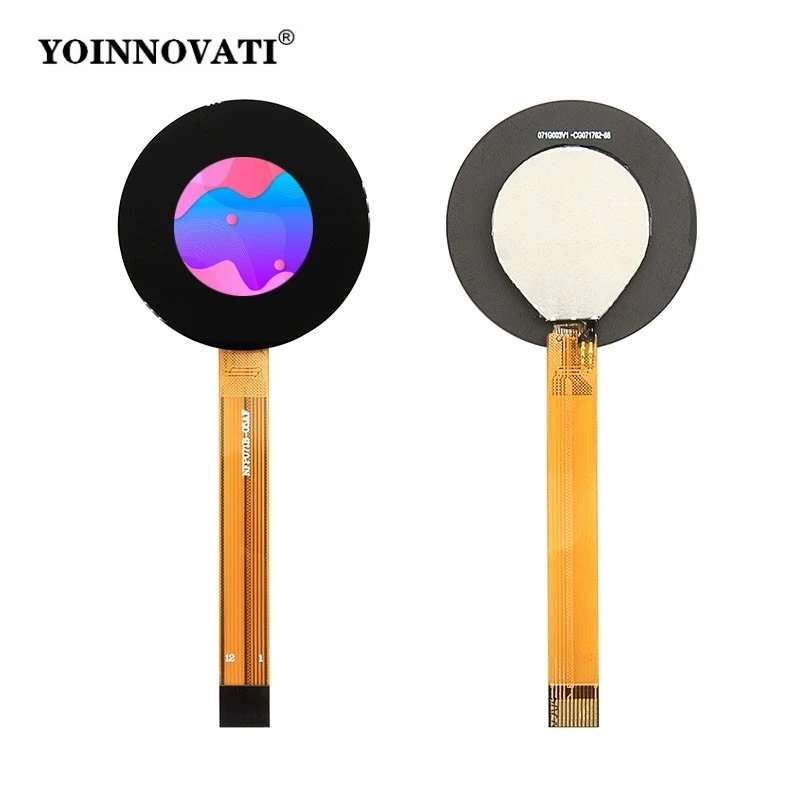 0.71-Inch Round IPS TFT Display with Knob & Cover Lens, 160x160, GC9D01 SPI Interface, 12-pin FPC Connector