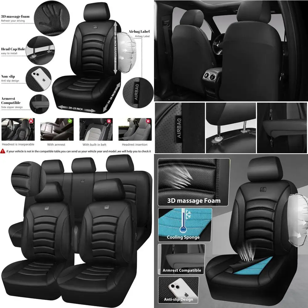 

Universal Waterproof 3D Foam PU Leather Car Seat Covers, Full Set for Trucks, SUVs, Sedans, Airbag Compatible, Comfortable Faux