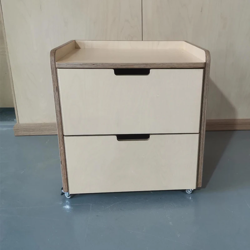 Simple modern birch board bedside table New large bedside high-end bedroom rack