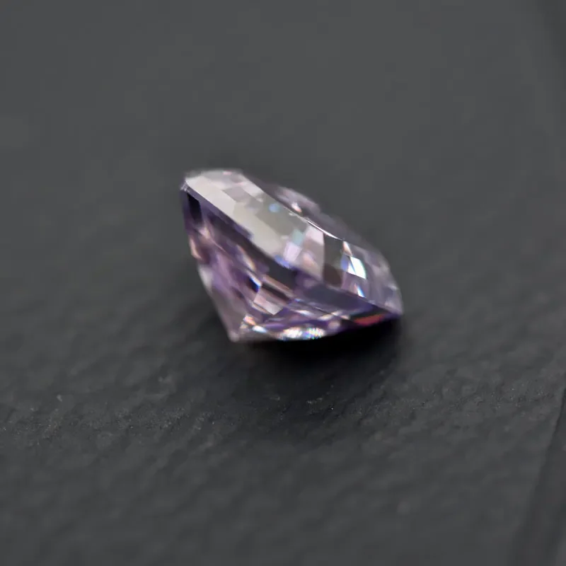 

Moissanite VVS1 Square Shape Asscher Cut Light Purple Color Certificate Artificial Gemstone