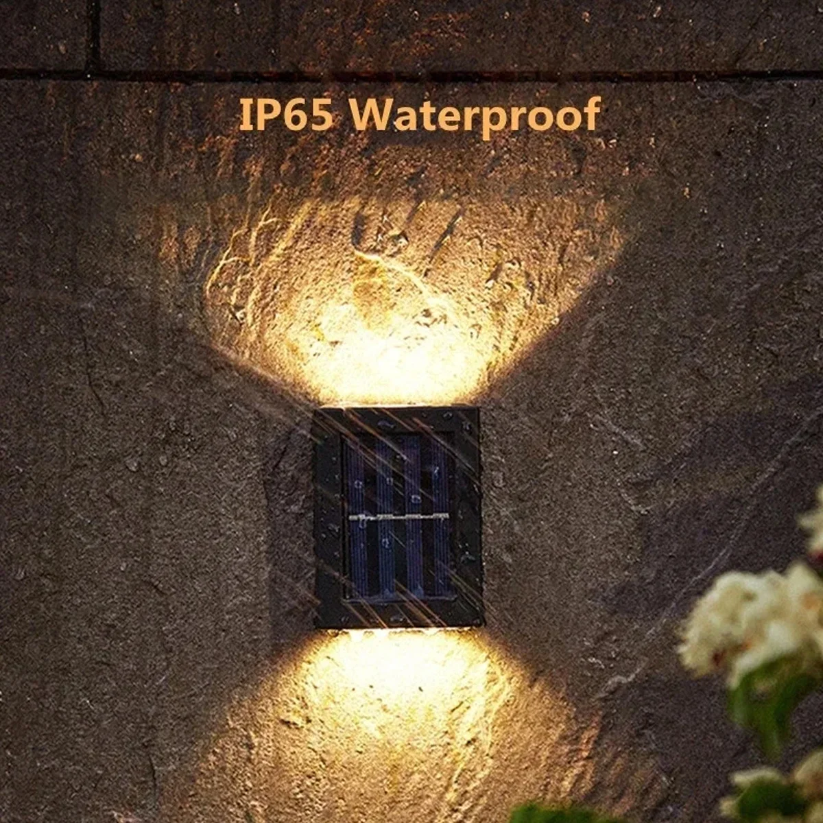 2PCS Solar Led Wall Light Lamp 3000k 6000k Wireless Lamps Up And Down Lighting Ip65 Waterproof Light Sensor 2leds Wall Lamps