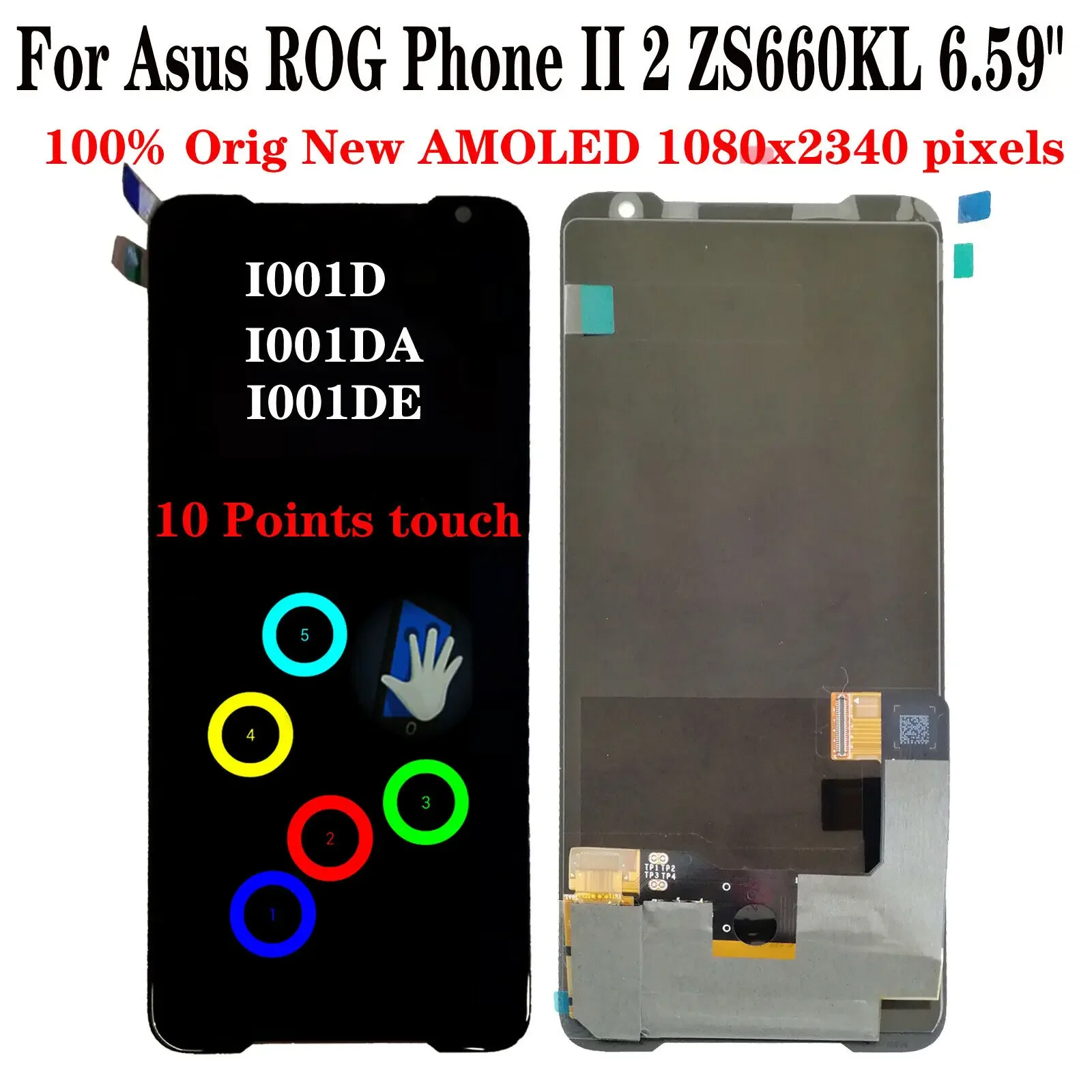 New For Asus ROG Phone II 2 ZS660KL I001D I001DA I001DE LCD Display Touch Screen Digitizer