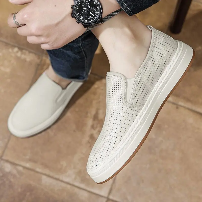 

Обувь из 100% натуральной кожи, мужские лоферы, повседневная обувь без шнуровки из воловьей кожи, мягкая удобная брендовая мужская обувь на плоской подошве D976