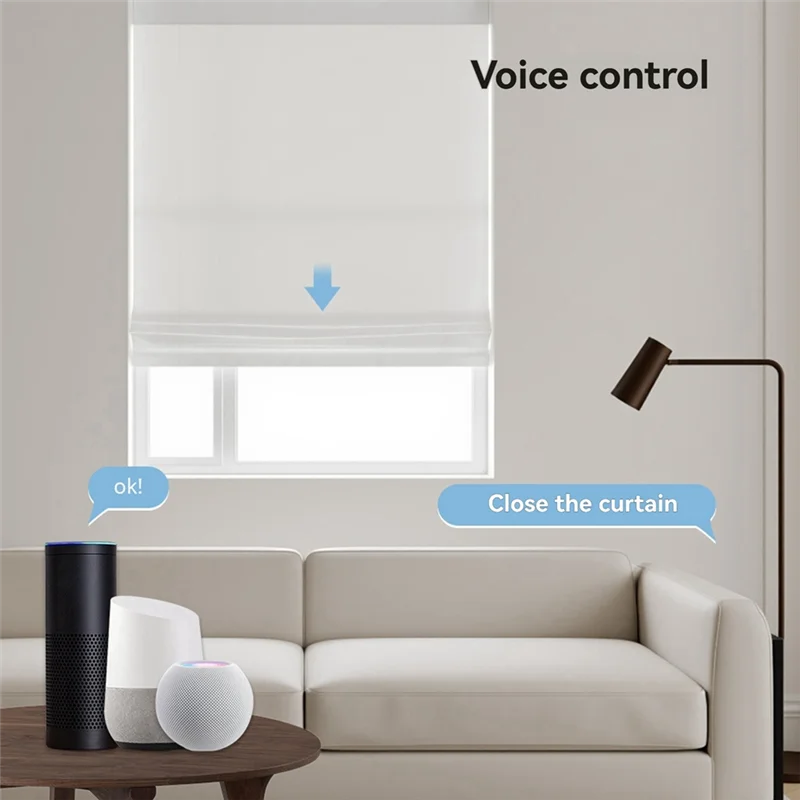 A003 الستائر المحرك الذكية التحكم الصوتي الأسطوانة الظل الستائر المحرك مع 1-Way التحكم عن بعد ل الرومانية ، العسل تويا زيجبي