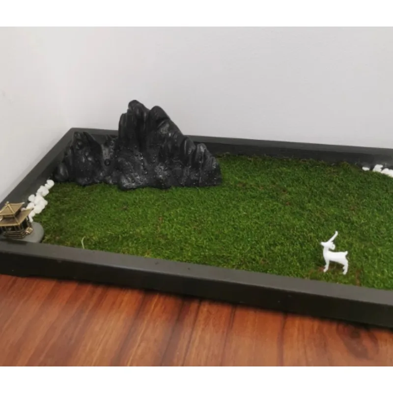 Miniature Landscape Ancient Chinese Pavilion Rockery Bonsai Ornament Classic Architecture Mini Model Suitable Decoration Crafts