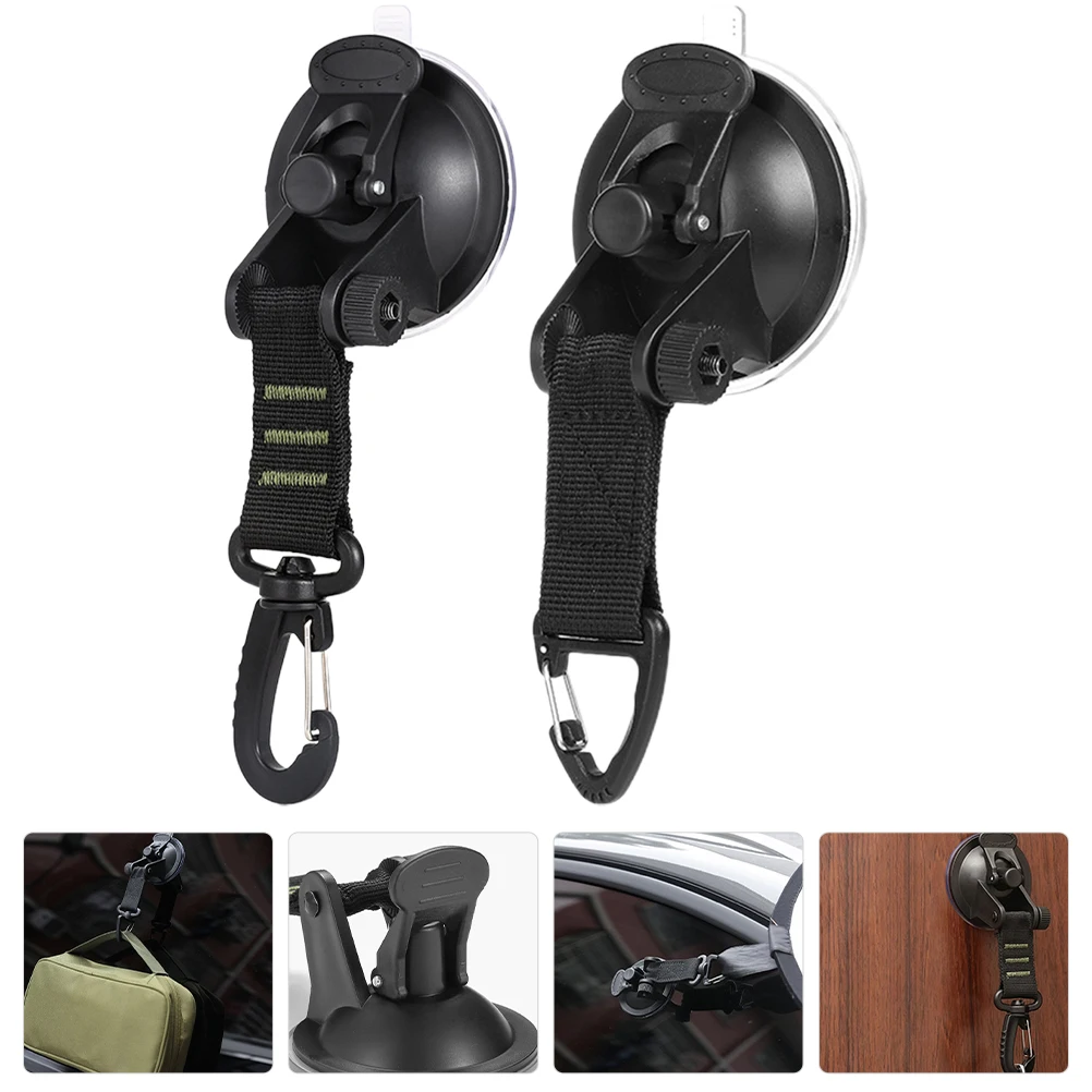 

2pcs Suction Cup Strong Adhesive Heavy Duty Reusable No Damage Hanging Hooks For Home Wall Window Car Mounted Tent Hooks Outdoor
