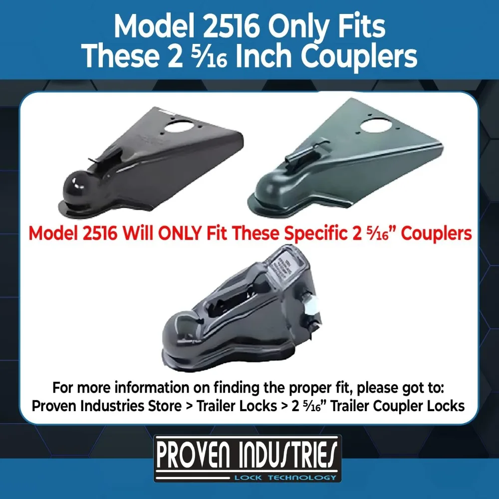 Model 2516 Trailer Lock  Fits 2 5/16-Inch Couplers  Secures Safety Chains  Made in The USA  (Blue)