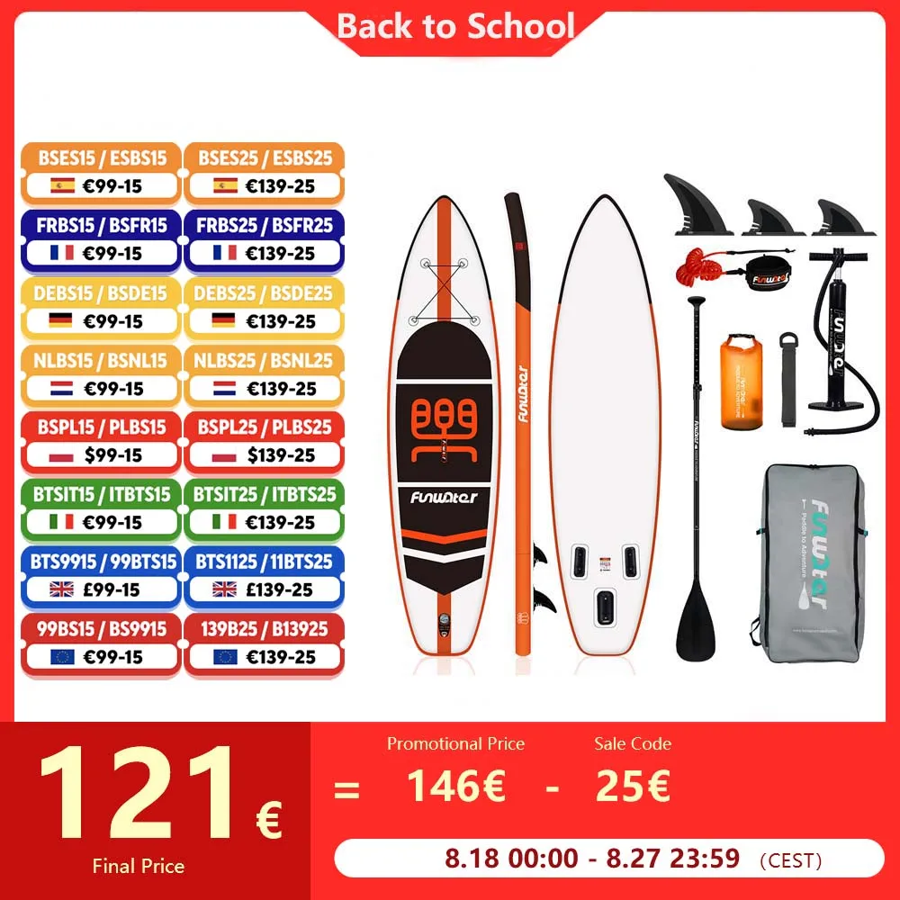 FunWater Cruise tavola gonfiabile Stand Up Paddle tavola da Surf ultraleggera tavola da Paddle antiscivolo per Sport acquatici con accessorio