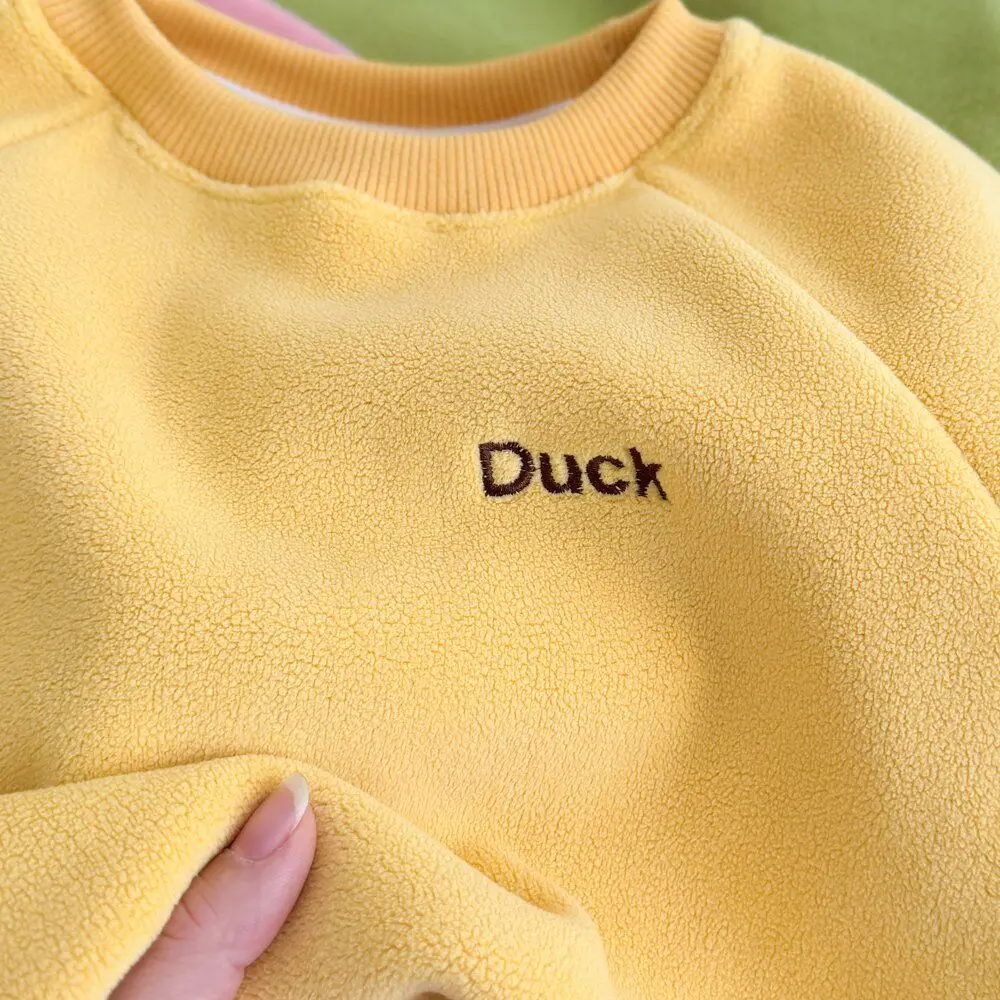 2026 Neuer Herbst Kinder Fleece-Sweatshirt Baby Jungen Mädchen Niedlicher 3D-Plüsch-Tier-Applikation Pullover Kinder Rundhals Langarm-Oberteil – Detail 11
