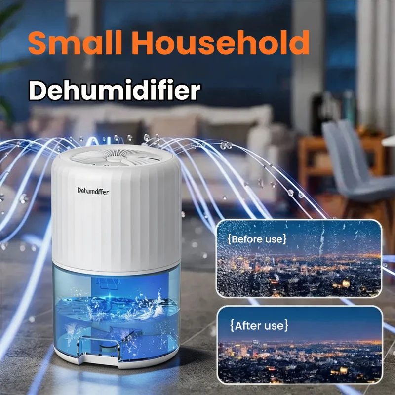 New Portable Dehumidifier Operates Silently Equipped With Romantic Colored Lights Suitable For Home Office And Camper Vans