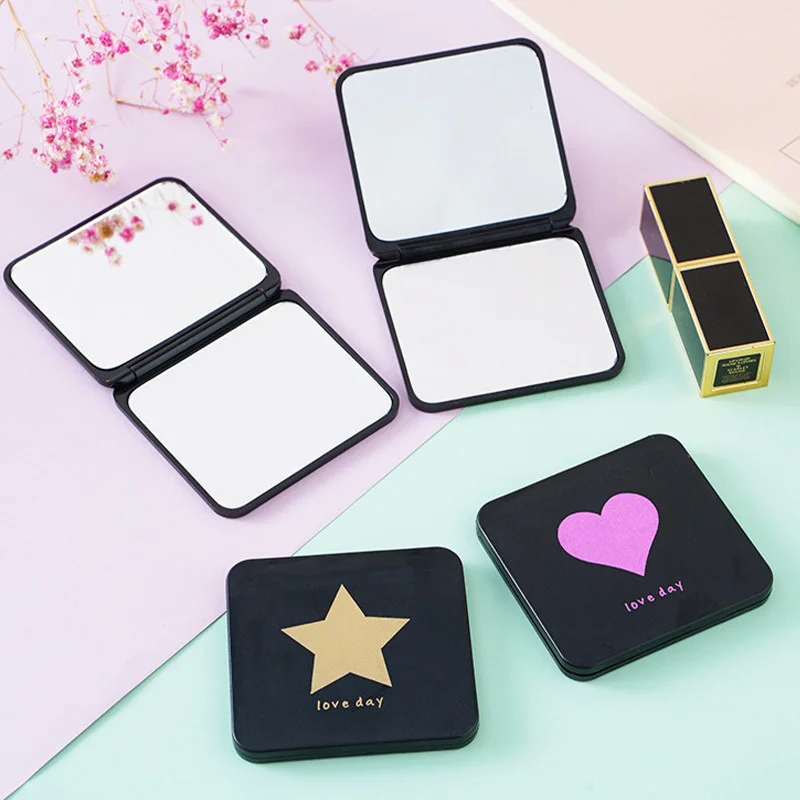 ​​Dual-Sided Folding Makeup Mirror Mini Square Makeup Vanity Portable Hand Mirror for Travel Cosmetic Mirror Make up Accessories