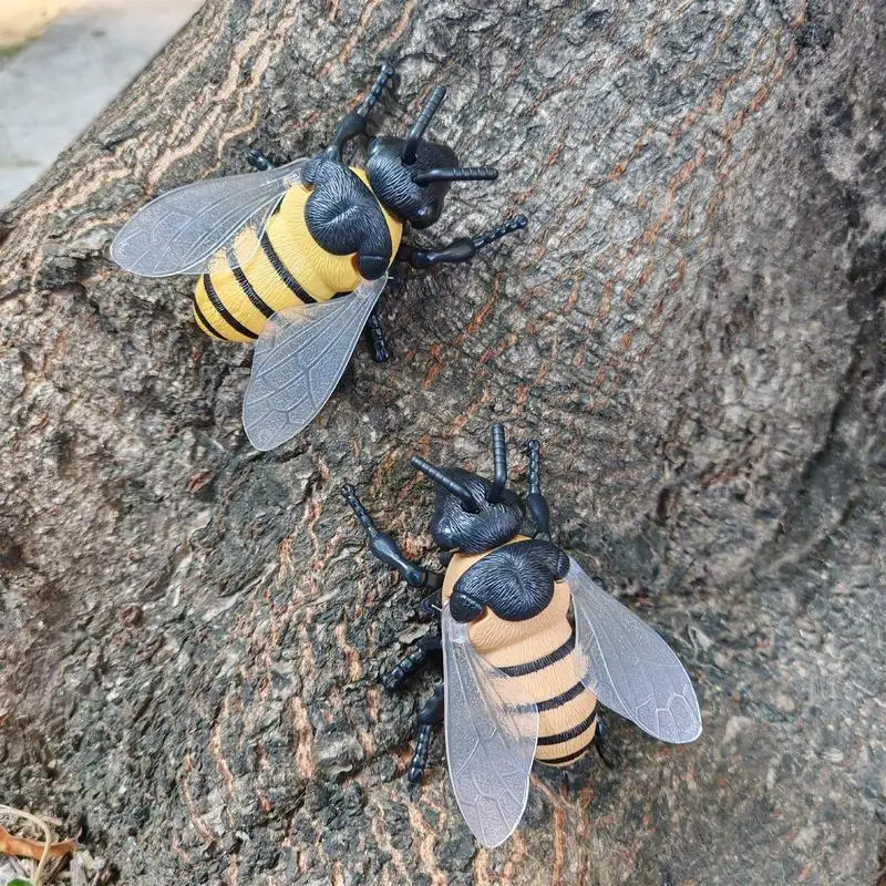 Juguete de abeja de simulación de cuerda, figuras de animales de relojería, figuritas de abeja, insecto, modelo Animal, adornos, juguetes educativos para niños