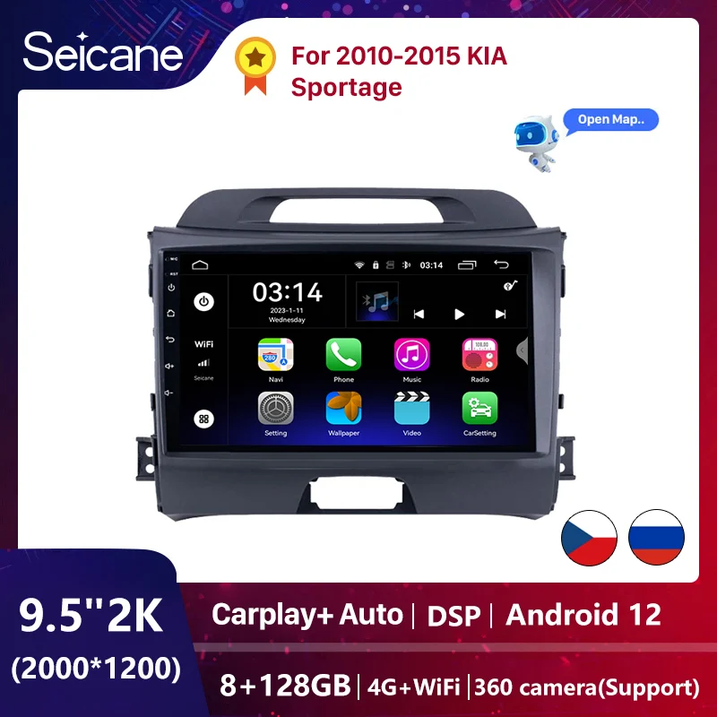 

Seicane 9 inch Android 12 Head Unit For KIA Sportage 2010 2011 2012 2013 2014 2015 Radio Audio Car GPS Multimedia Player 2DIN