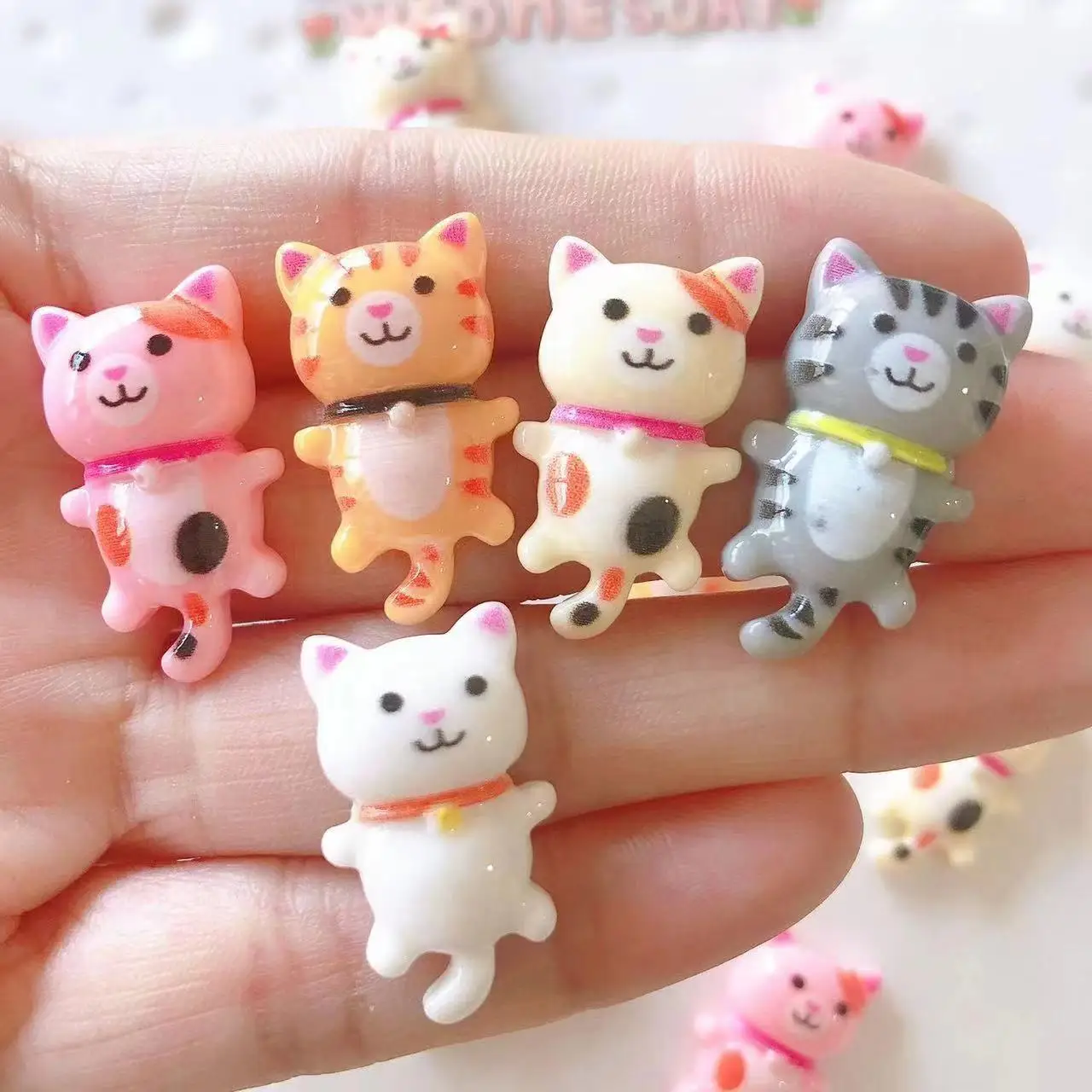 5Pcs Cartoon Kitten Refrigerator Magnet - Cute Home and Office Decoration Magnet