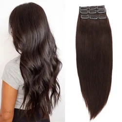 BHF 3 pezzi Clip nelle estensioni dei capelli umani lisci fatti a macchina Remy 100% capelli cinesi 30g 90g