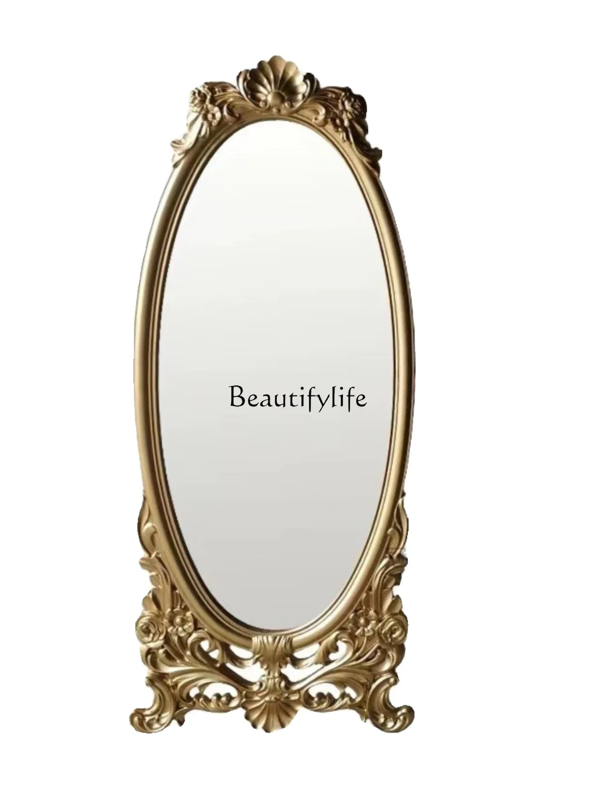 

European retro oval full-body mirror French household special-shaped floor-to-ceiling full-length mirror