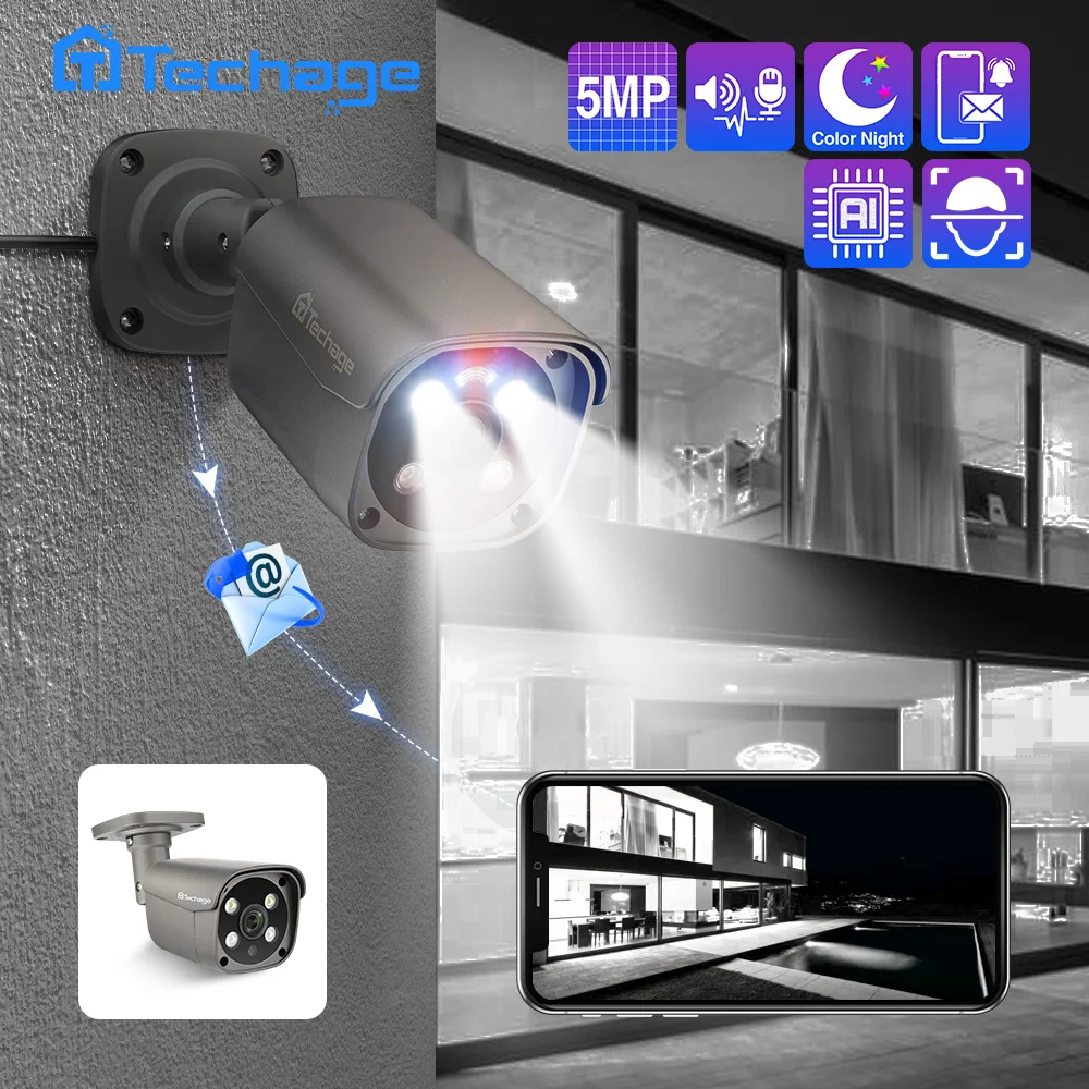 H.265 4K 8MP 5MP POE IP камера 2-сторонняя