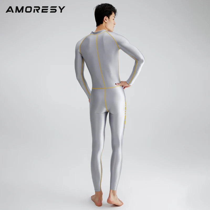 AMORESY Apollo Series Front Zipper Long Sleeve Sports Fitness Yoga Glossy Multi functional Bodysuit