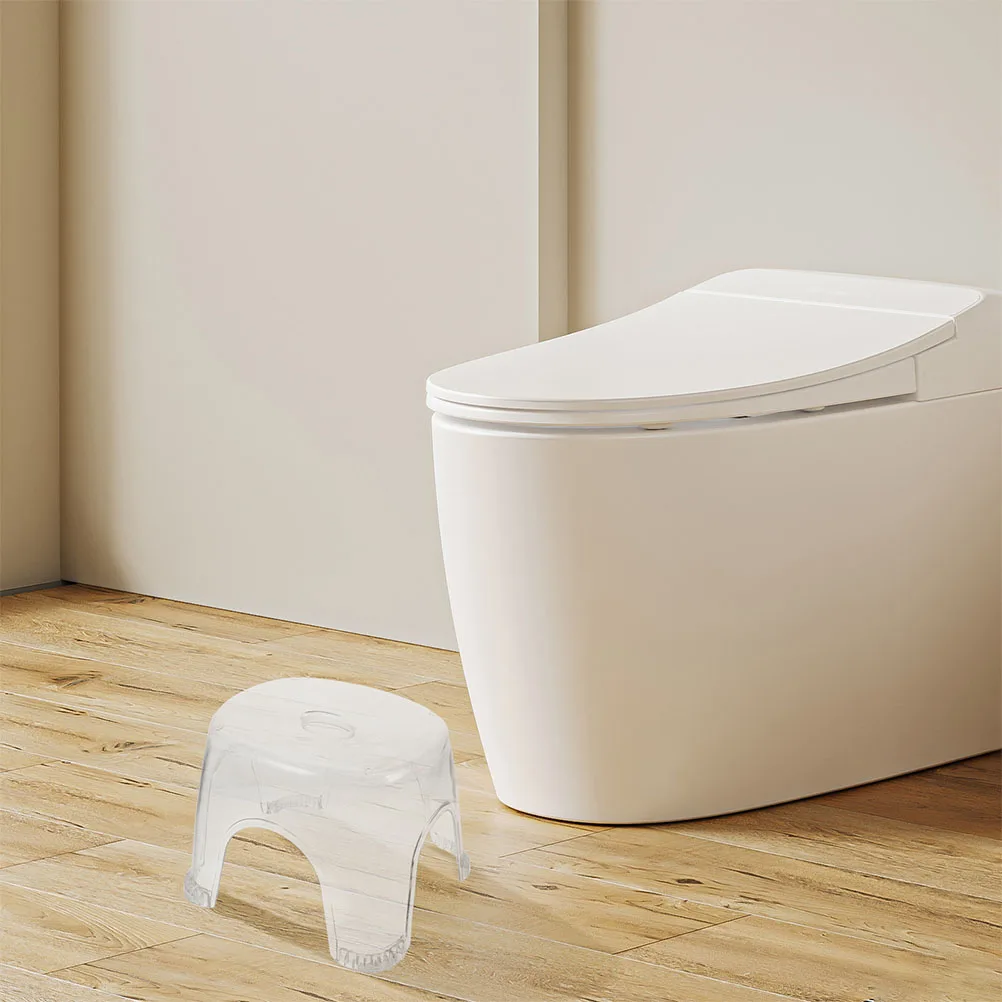 

Anti-slip Bath Stool Shower Clear Transparent Plastic Step Bathroom Toilet Small Foot Rest Non-slip Design Comfortable Seat