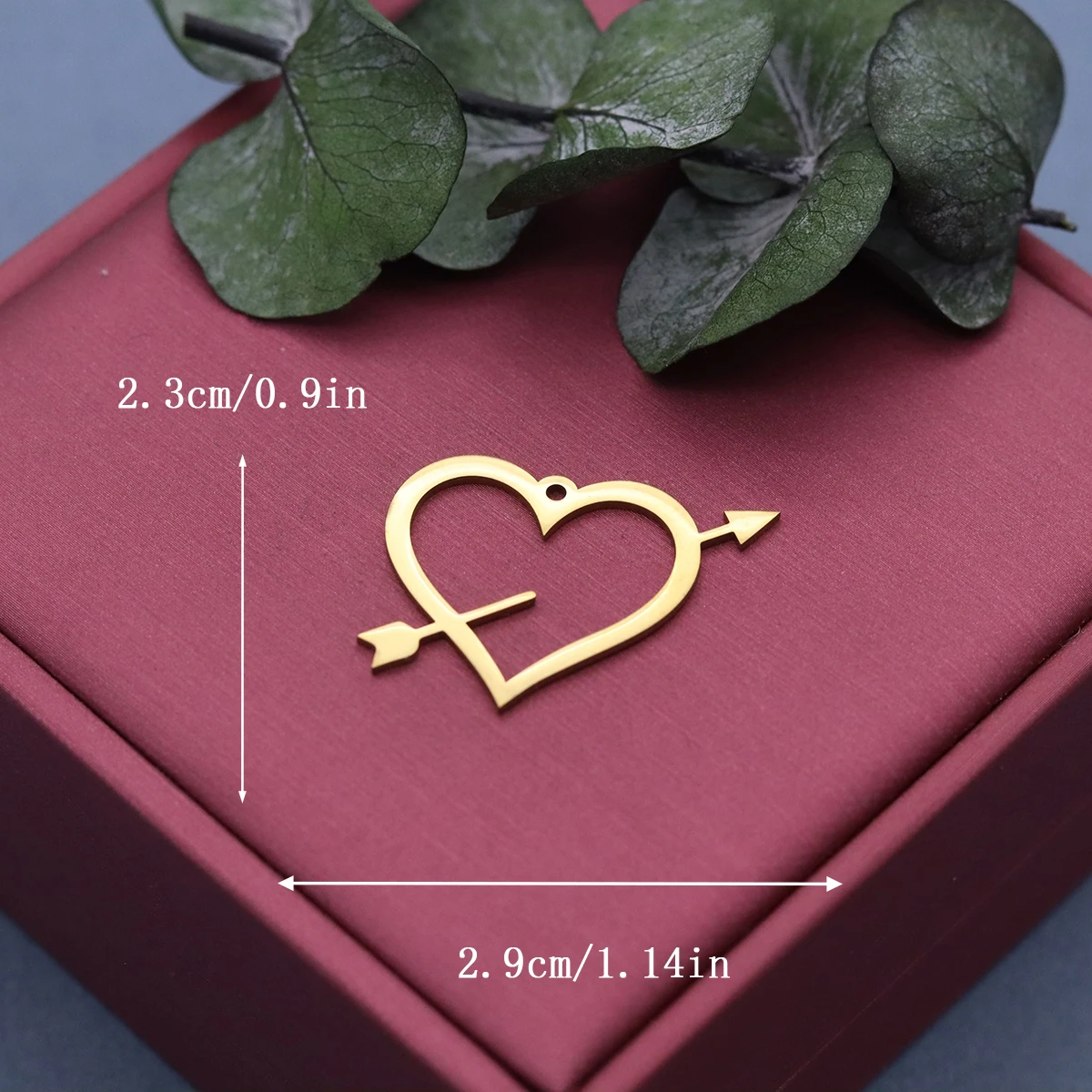 3pcs Hollow Cupid Arrow Heart Charms For Jewelry Making Necklace Earrings DIY Craft Trendy Stainless Steel Pendant Accessories