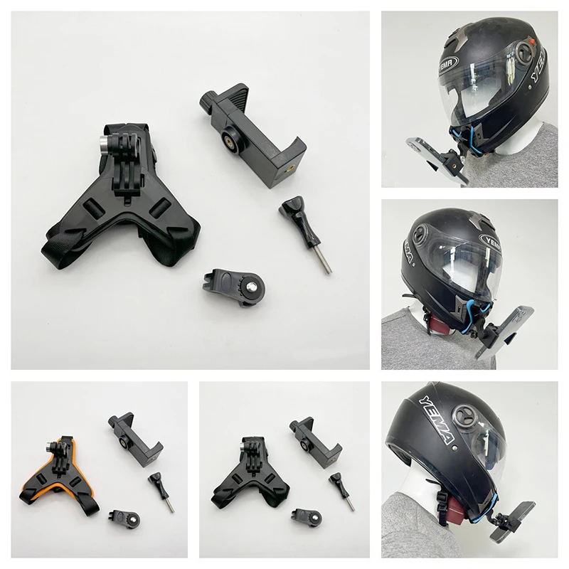 

Motorcycle Helmet Phone Stand For Hero 13 12 11 9 Insta360 X4 X3 DJI Action 3 Sports Camera Holder Moto Helmet Chin Mount