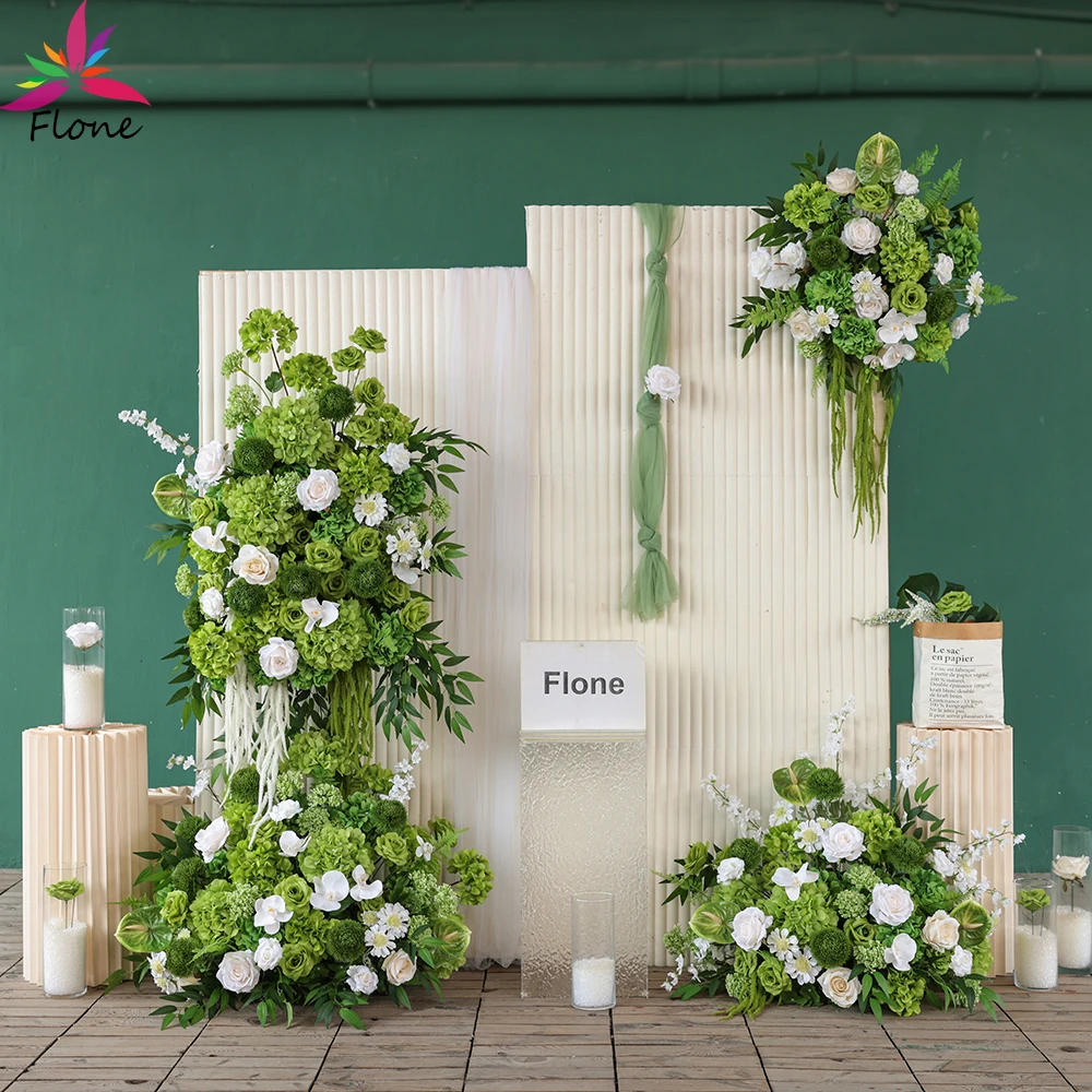 

Greenery Artificial Flowers Arrangement Wedding Birthday Decorations High-end Green Rose Sztuczne Kwiaty Backdrop Decor FL2754