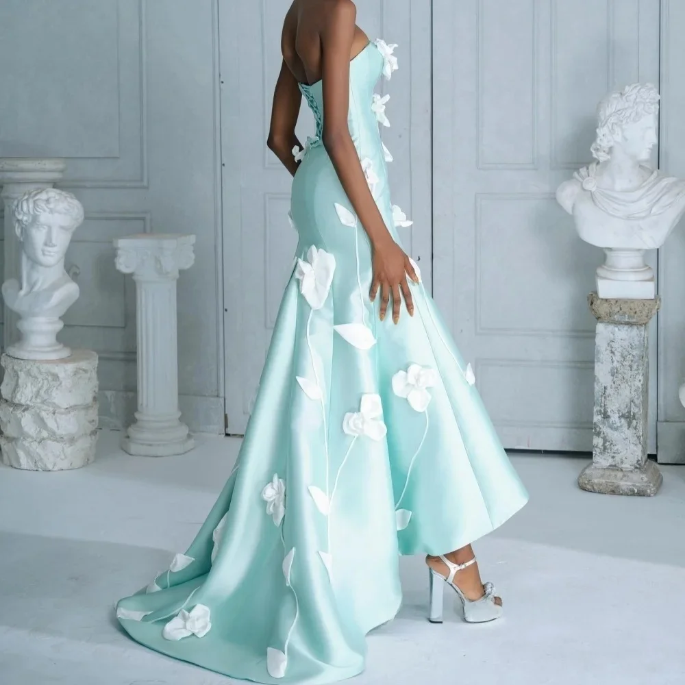High Low Floral Long Bespoke Occasion Gown Evening Dresses Pastrol Unisex Jersey Retro Dubai Saudi Arabic Prom Customized