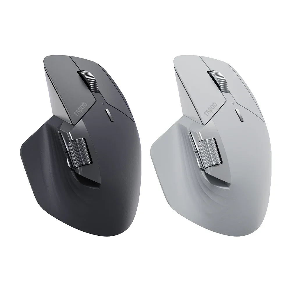 2026 New Arrival 4000 DPI Ergonomic Mouse, Rapoo MT760 Mini Rechargeable Multi-mode Bluetooth Wireless Mouse, Pair with Up