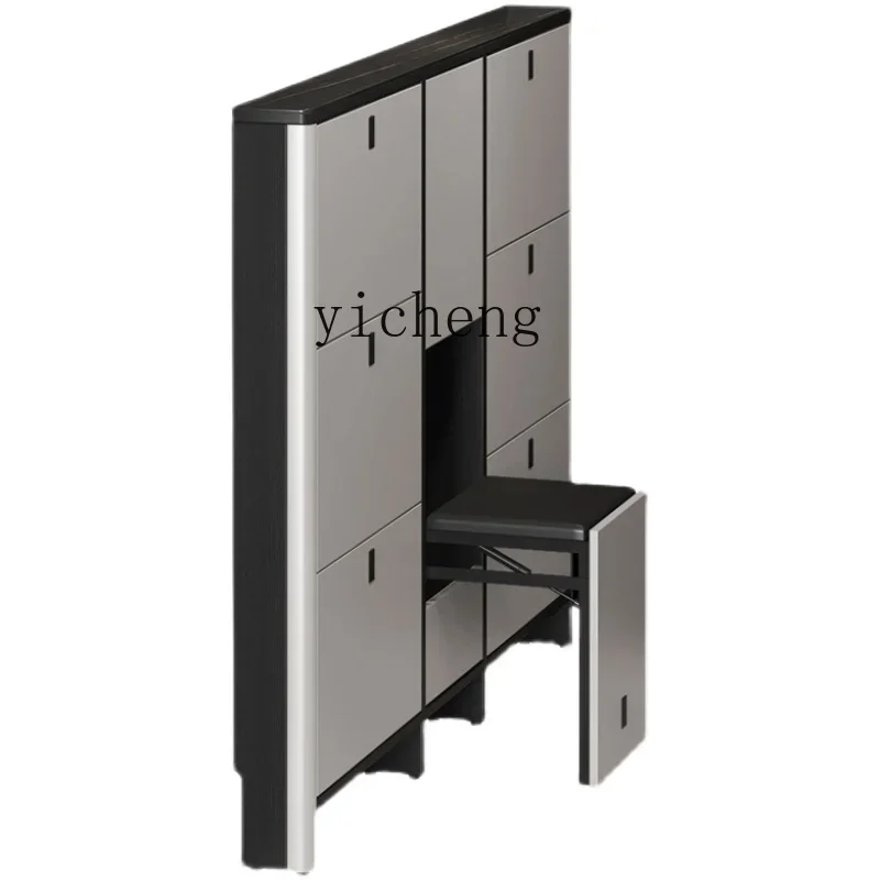 ultra-thin home shoe cabinet, integrated stool, extremely narrow, simple tipping bucket cabinet, modern and simple