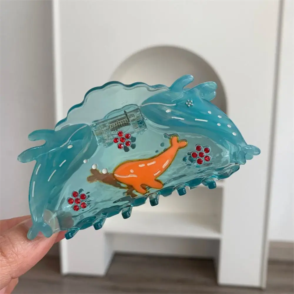 

Creative Hair Clip Ocean Fish Hair Grab Shark Clip Headwear Blue Whale Hair Claw Hairpin Geometry Acetic Acid Shark Clip Girls