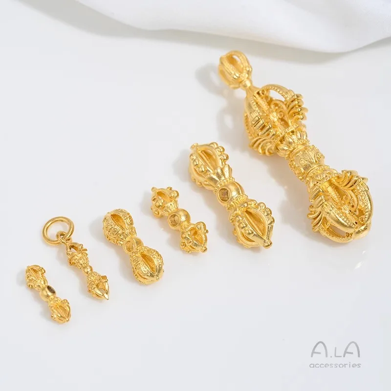 Sand Gold Accessories Demon-suppressing Pestle Tibetan Vajra Pestle Side Hanging Card Five-strand Axe Knife Pendant Wenwan DIY