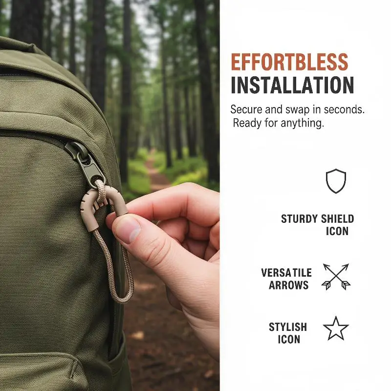 5Pcs Replacement Zipper Pull Puller For Bag Suitcase Backpack Tent Zipper Ropes Clips Lock Zip Slider Apparel Accessories