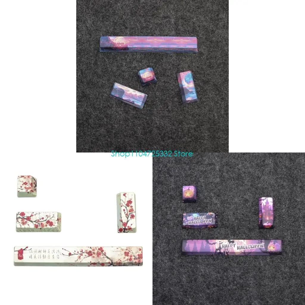 

P5EA 4PCS Thick PBT Keycaps Esc Enter 6.25u Spacebar Keycap Set Enhances Typing Experience on Mechanical Keyboards