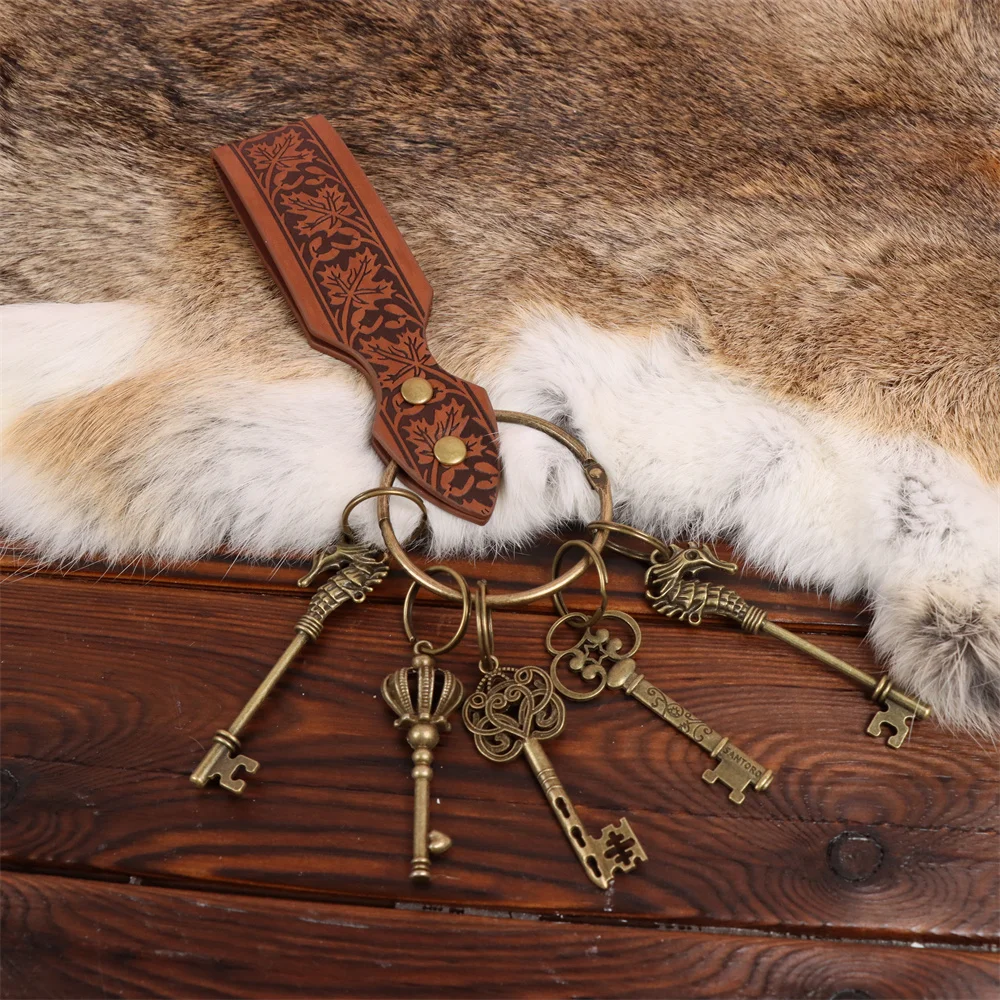 

1 шт. винтажный средневековый брелок для ключей, брелок для ключей из искусственной кожи, реквизит для косплея эпохи Возрождения викингов, аксессуар LARP