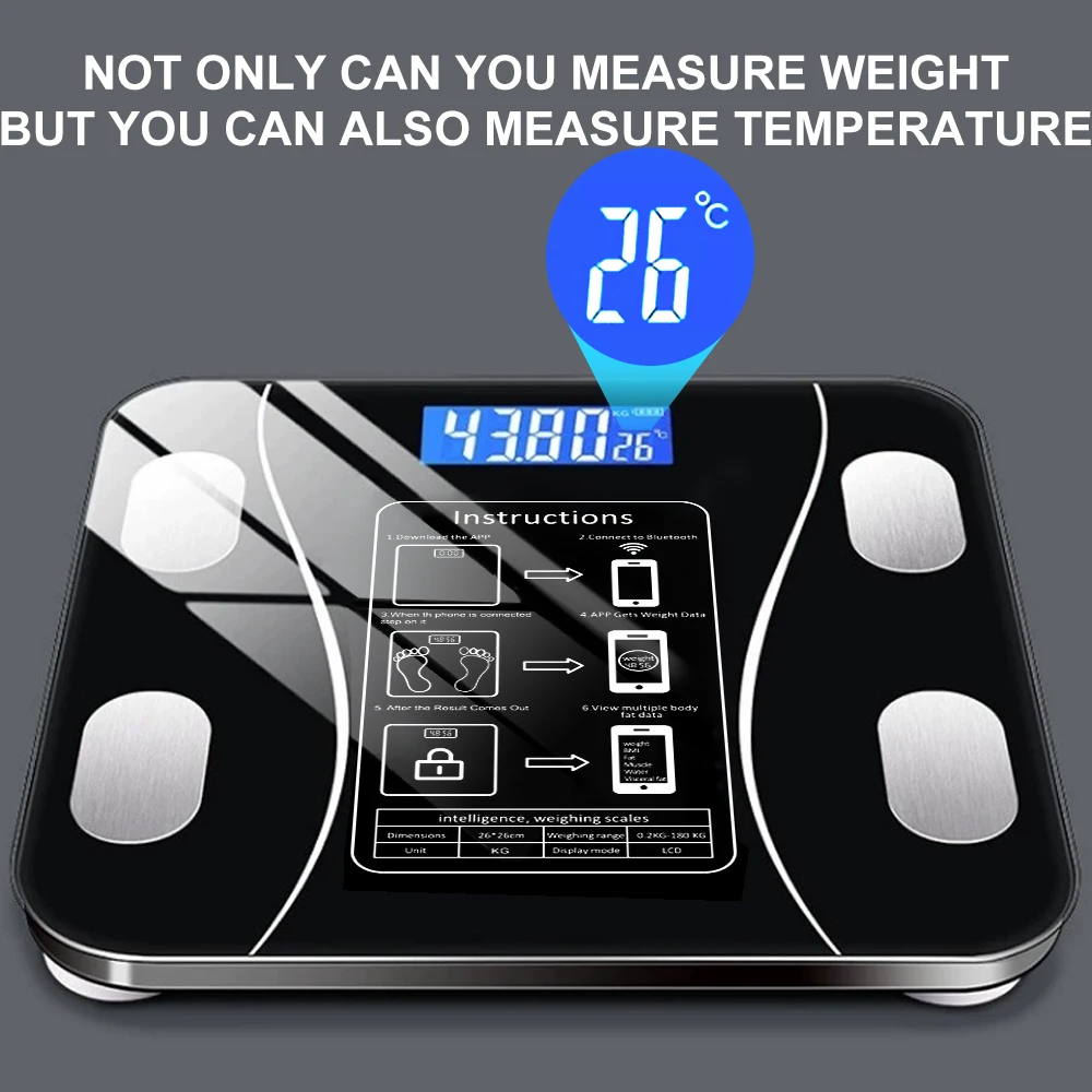 INSMART Smart Body Weight Scale Digital Body Composition Body Weight Balance Bioimpedance Scale BMI Floor Scales Bathroom Scale