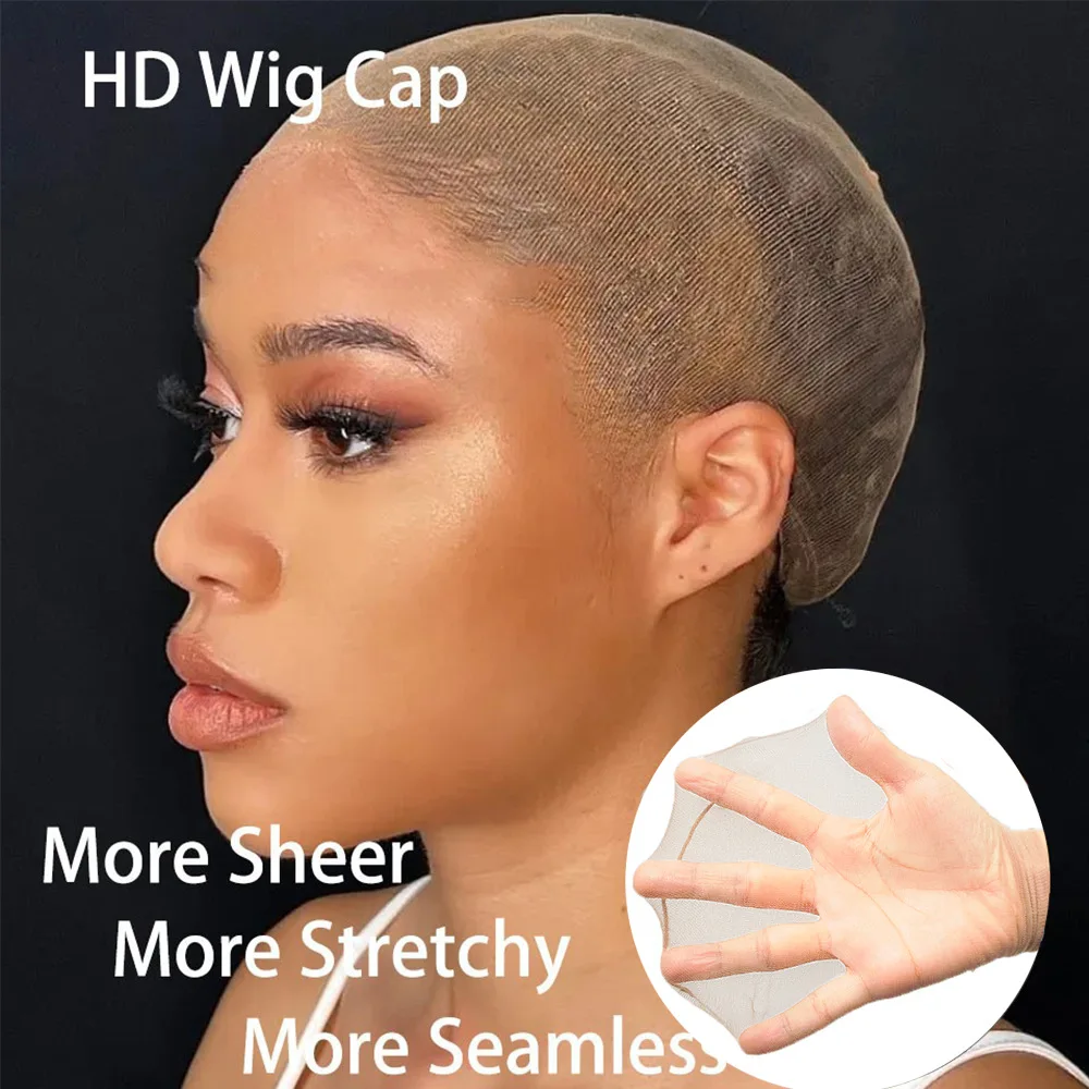 50 قطعة/المجموعة HD قبعات شعر مستعار لصنع الباروكات عالية الوضوح شفافة الدانتيل شعر مستعار Hairnet عالية مرونة غطاء شبكي غير مرئي