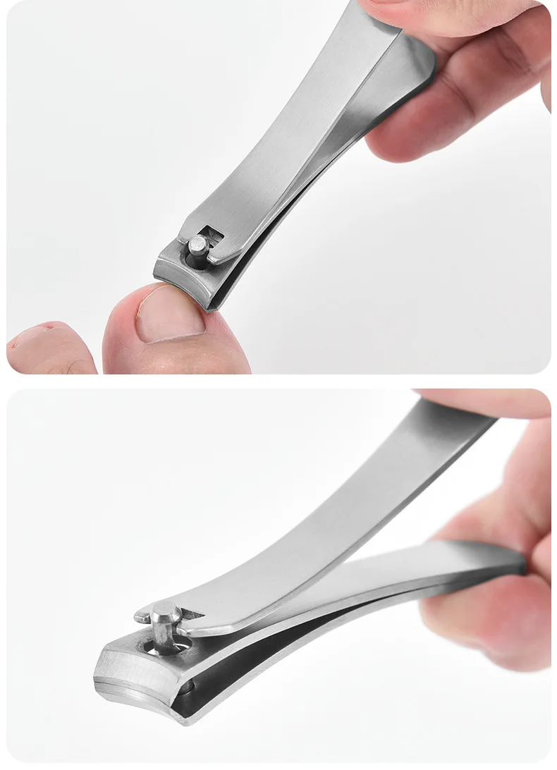 6 Stück/Set Edelstahl-Nagelknipser mit gebogenem Griff, Maniküre-Pediküre-Schneider, Trimmer, Taschen-Nagelhautzange für die Nagelpflege – Detail 2