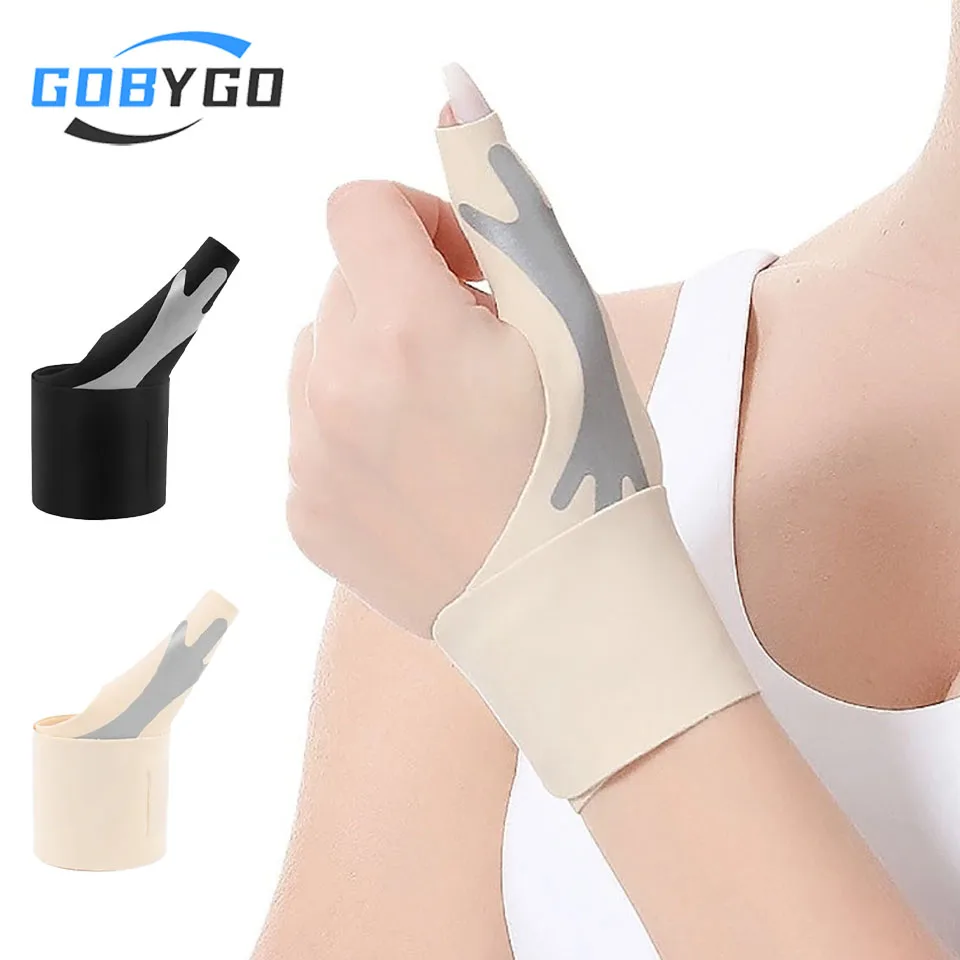 GOBYGO 1Pcs Lightweight Thumb Protector Anti-sprain Fixation Correction Tendon Wrap Wrist Guard Compression Wrist Guard Unisex