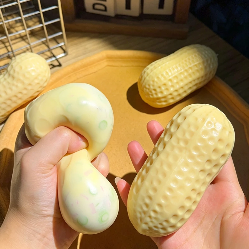 Moldable Peanut Stress Ball Squeeze Toy Crunchy Building Block Filler Squishy Fidget Toy Stretchable Decompression Toy