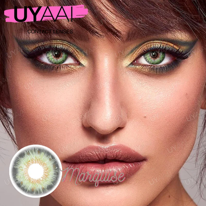 UYAAI Natural Eye Colored Contacts Lens Blue Green Brown Blue Soft Beauty Makeup Big Pupils Color Contact Lenses