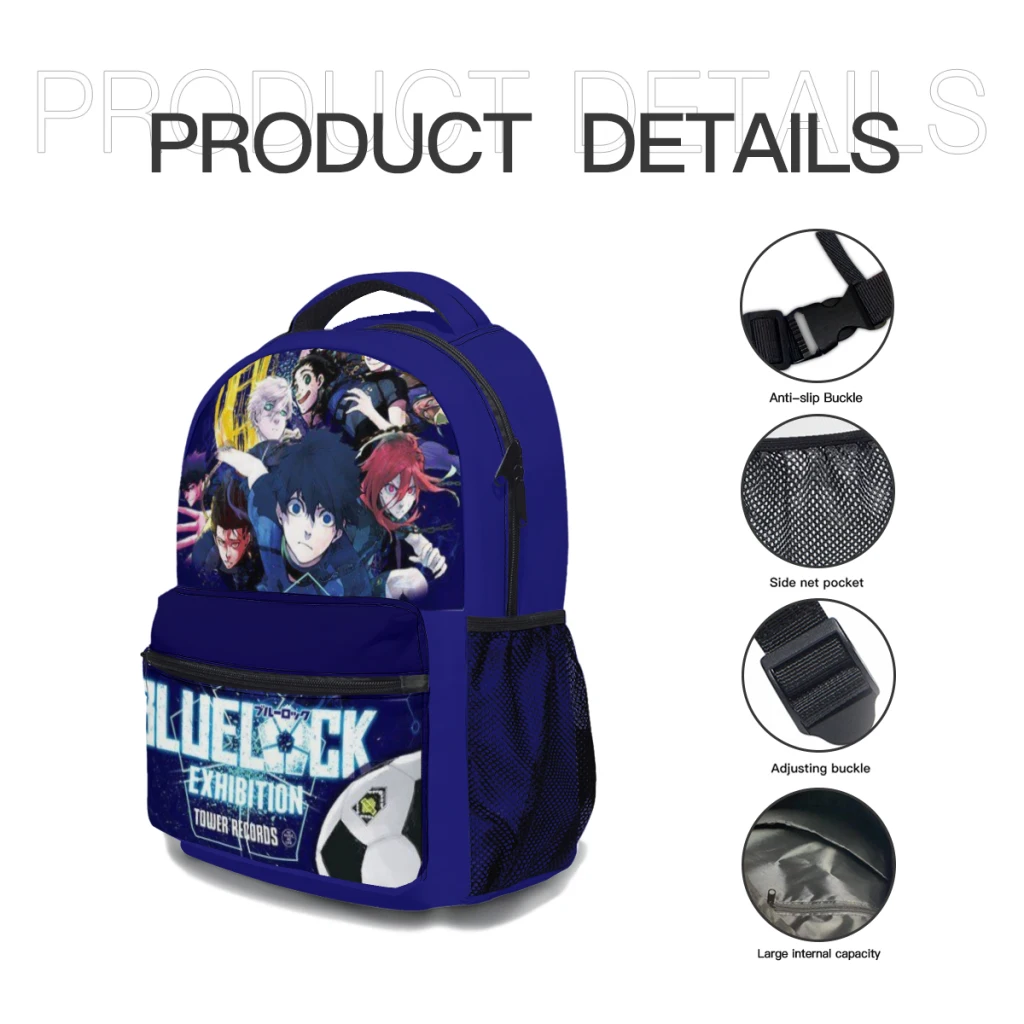 Blue Lock New Female Fashion High Capacity Waterproof College Backpack Trendy Laptop Travel Book Bag  ﻿ ﻿