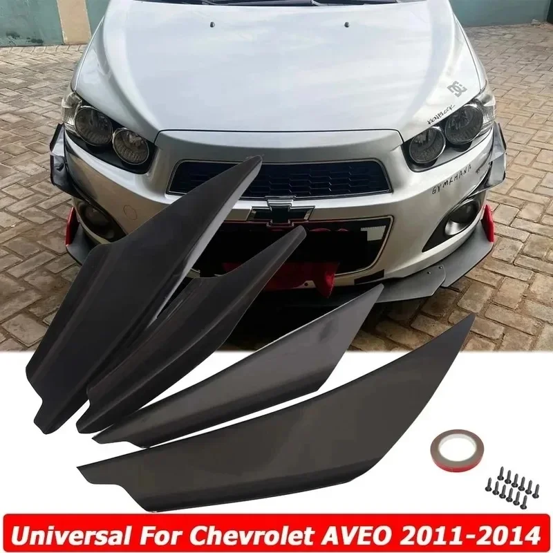 High Quality AVEO - 4Pcs Set Universal Front Bumper Canards Fin Valence Spoiler Guard Car Modified Styling Accsori