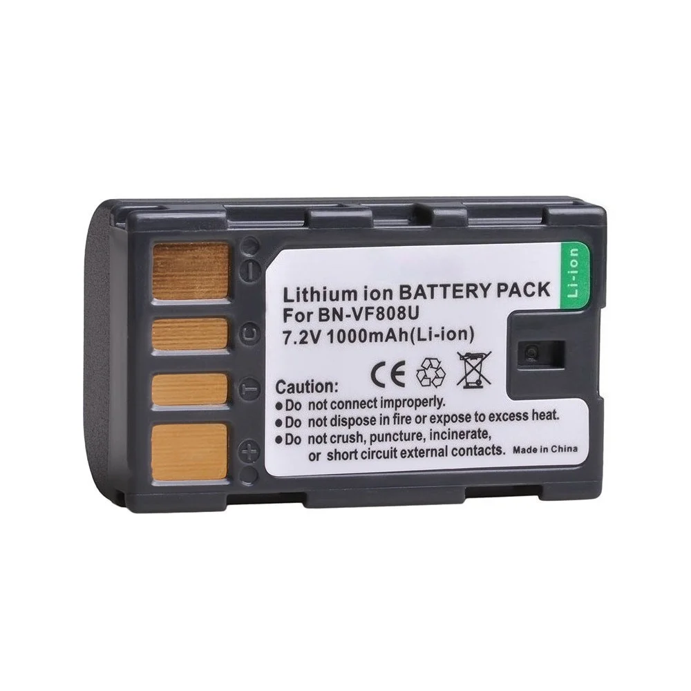 1000mAh BN-VF808 배터리 JVC GZ-HD7/GZ-MG575/GR-D750 GZ-MG330R GZ-MS130용 충전식 리튬이온 캠코더 배터리