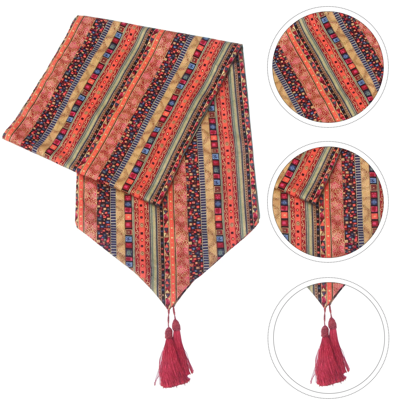 

American Style Table Runner Decor Southeast Pattern Tablecloth Eco-Friendly Cotton Restaurant Decorative Table Cover