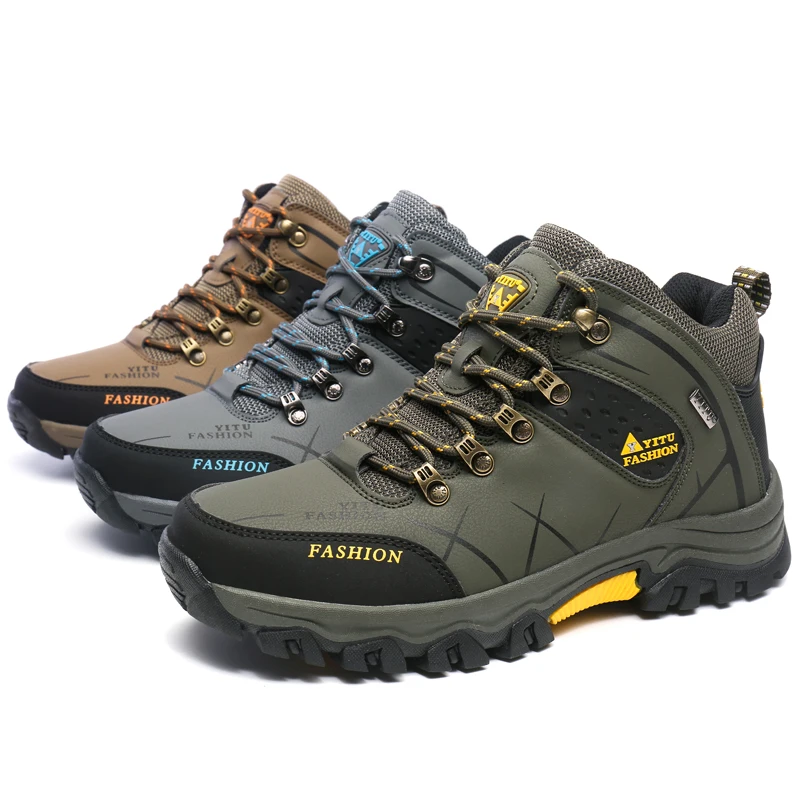 Men's Hiking Shoes Waterproof Wear-resistant Sports Camping Climbing Shoes Outdoor Trekking Tourism Shoe Fishing Hunting Boots