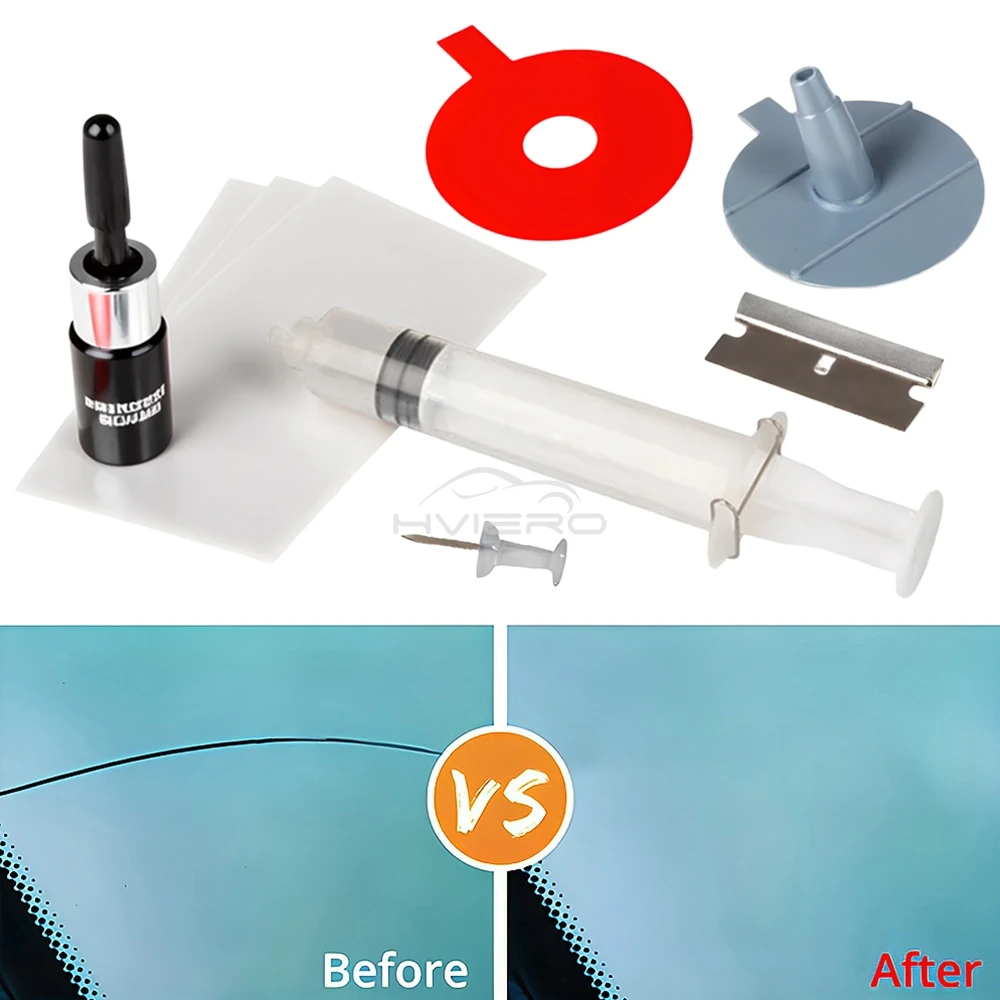 Car Windshield Repair Kit Tools Windscreen Give Door Handle Protective Decorative Stickers Glass Paint Cleaner Wash Maintenance