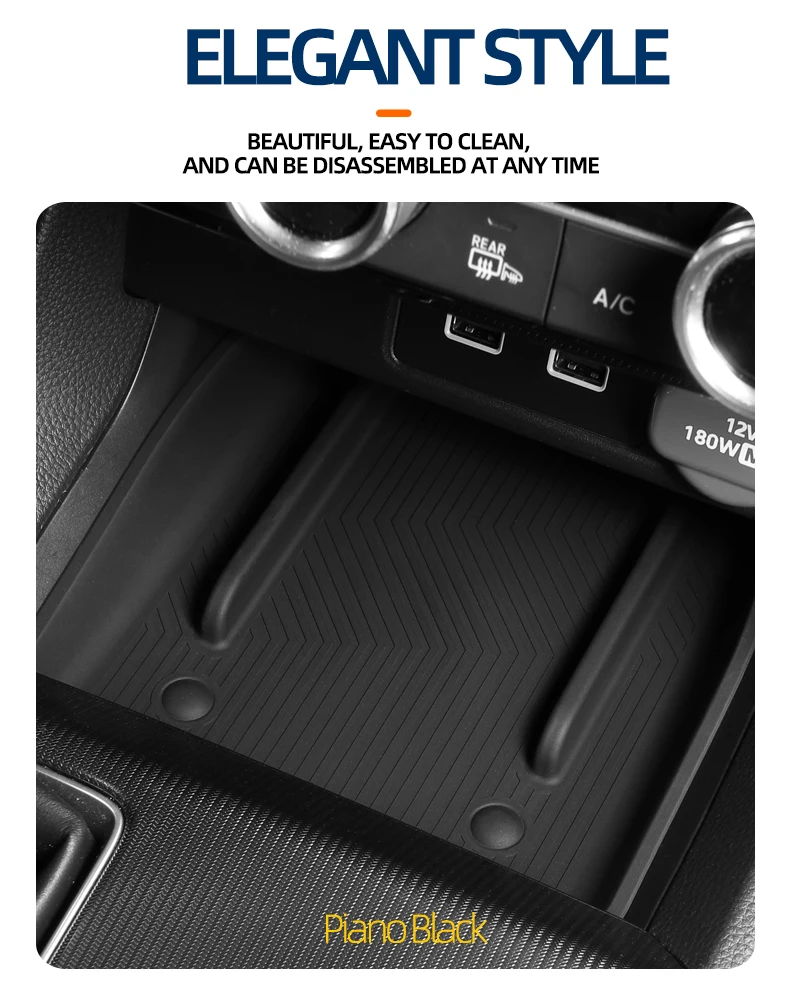 Für Honda 2022-2025 11. Generation Civic Drahtlose Silikon-Schutzauflage für Mittelkonsole – Detail 4