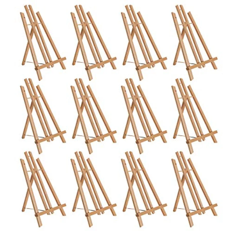 

14" Medium Tabletop Display Easel - Beechwood Artist A-Frame Display Stand Wooden Easel for Painting Canvas Stand Pack of 12 Cl